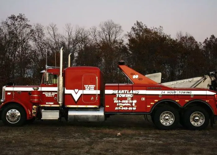 A large wrecker used for Heartland Towing's Wrecker Service in Effingham IL