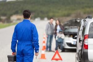 A driver stops for towing Mattoon IL